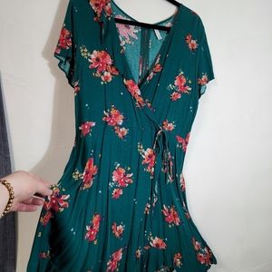 XXL Dress green floral